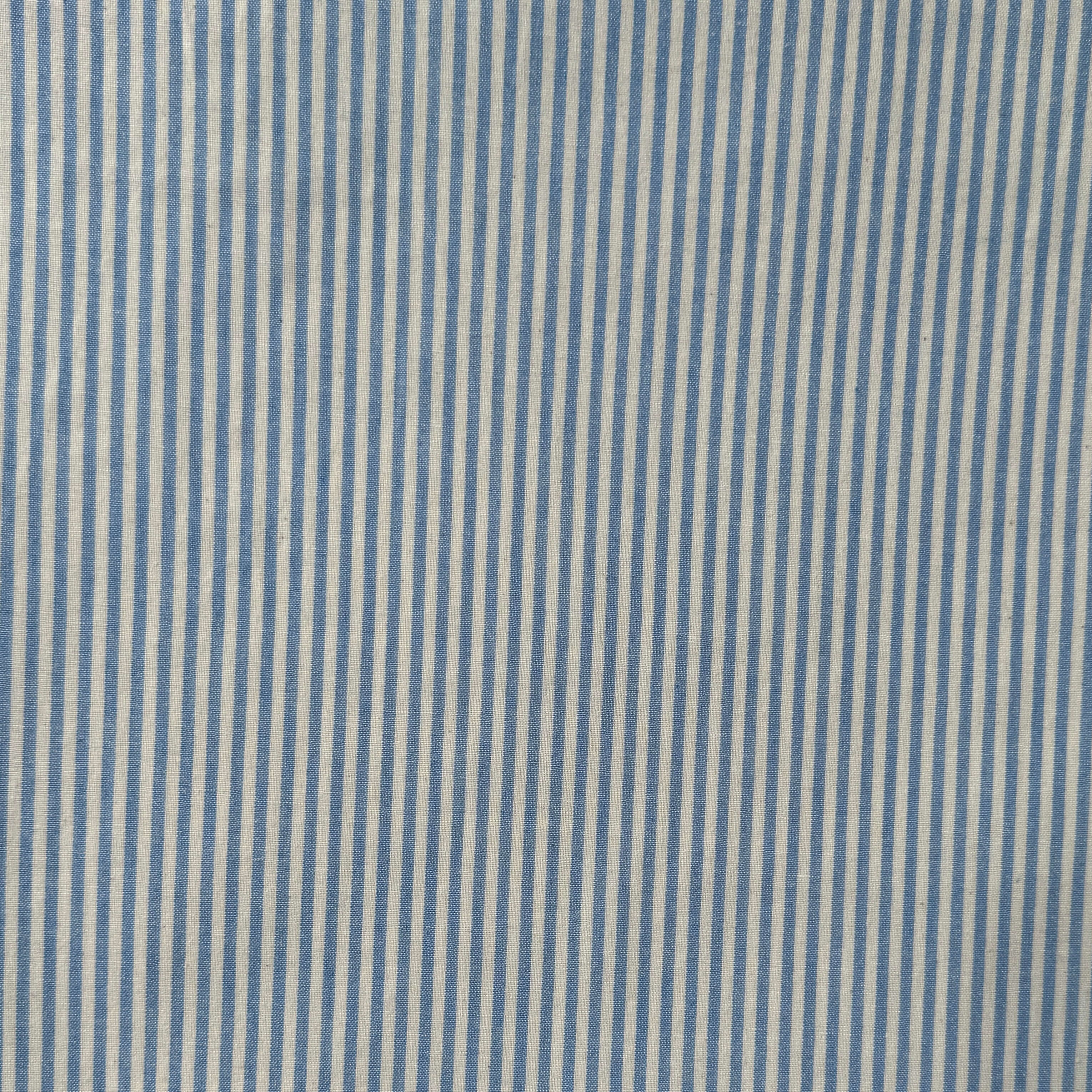 Coton Viscose Rayé / Raytis Bleu