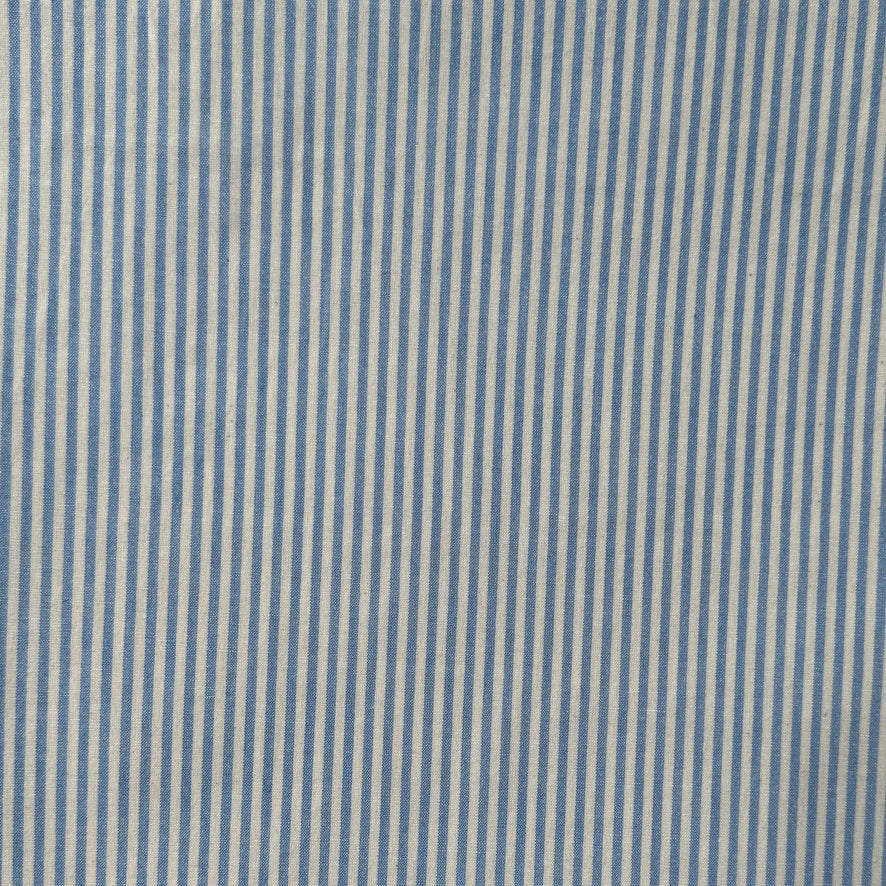 Coupon 90 cm - Coton Viscose Rayé / Raytis Bleu