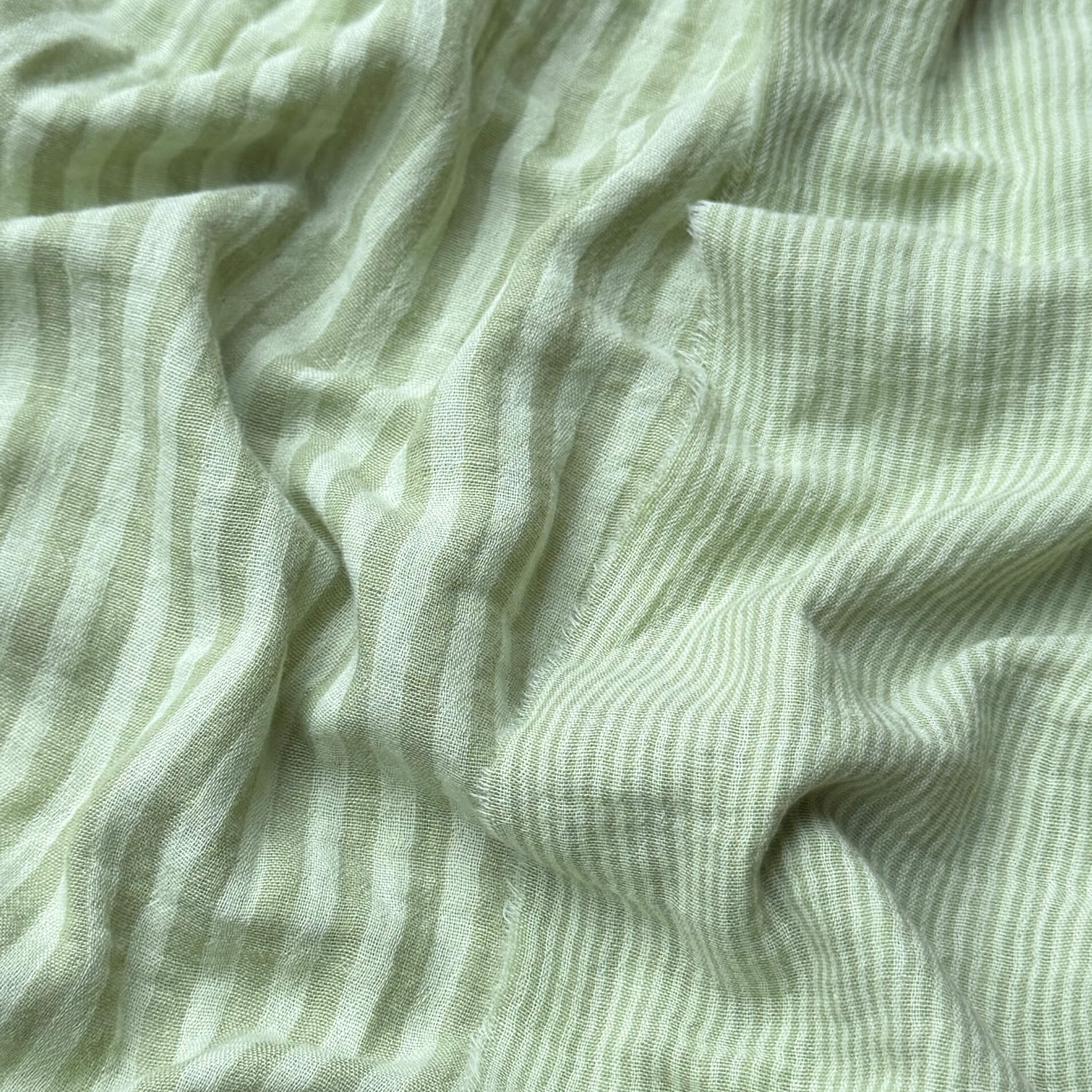 Double Gaze Double Face Stripes / Vert Clair - Amande
