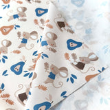 Coupon 50 cm - Coton Numérique Exclusif LPQC / Souris Ecru-Bleu