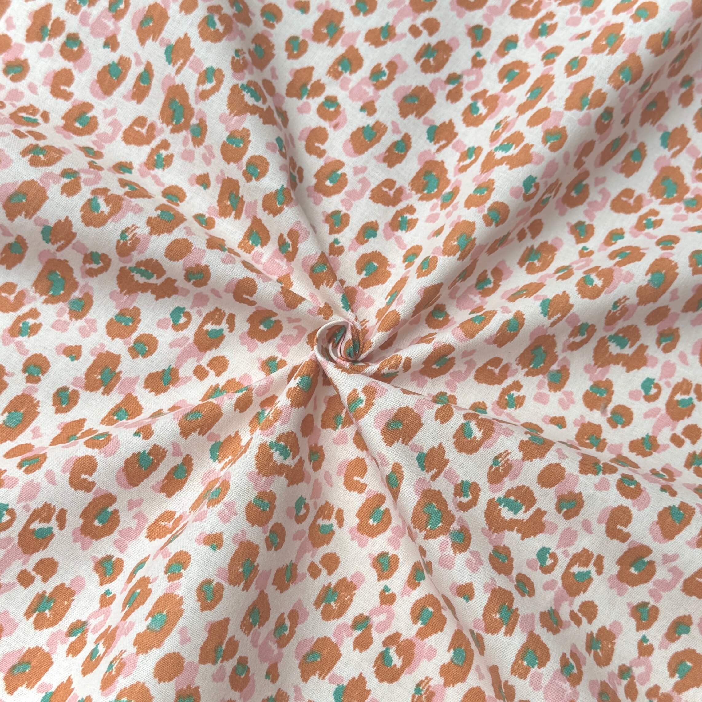 Algodón estampado / Karli Ocre-Rosa