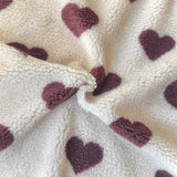 Coupon 50 cm - Mouton / Coeur Aubergine