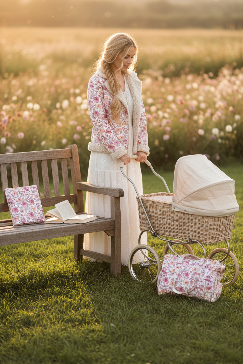 Coupon 1 Mètre - Coton Numérique Exclusif LPQC / Fleurs romantiques