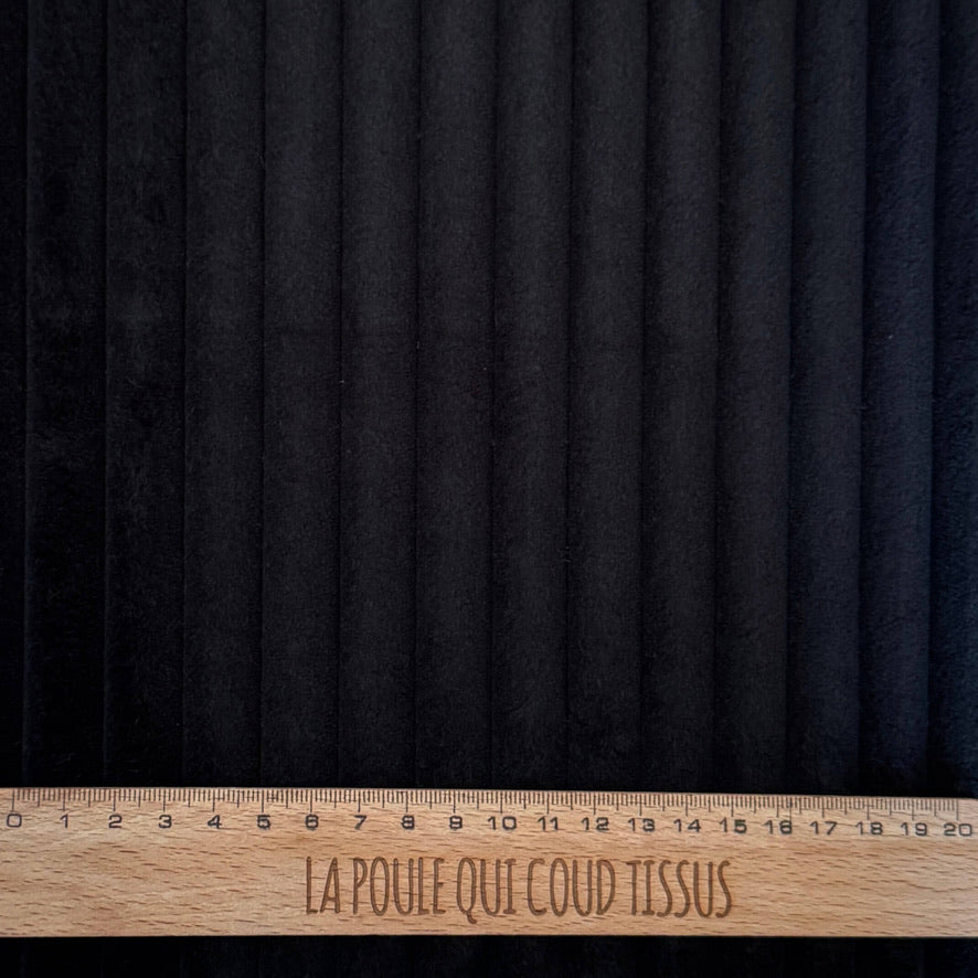 Coupon 1.1 m - Velours Côtelé Hannibal / Noir