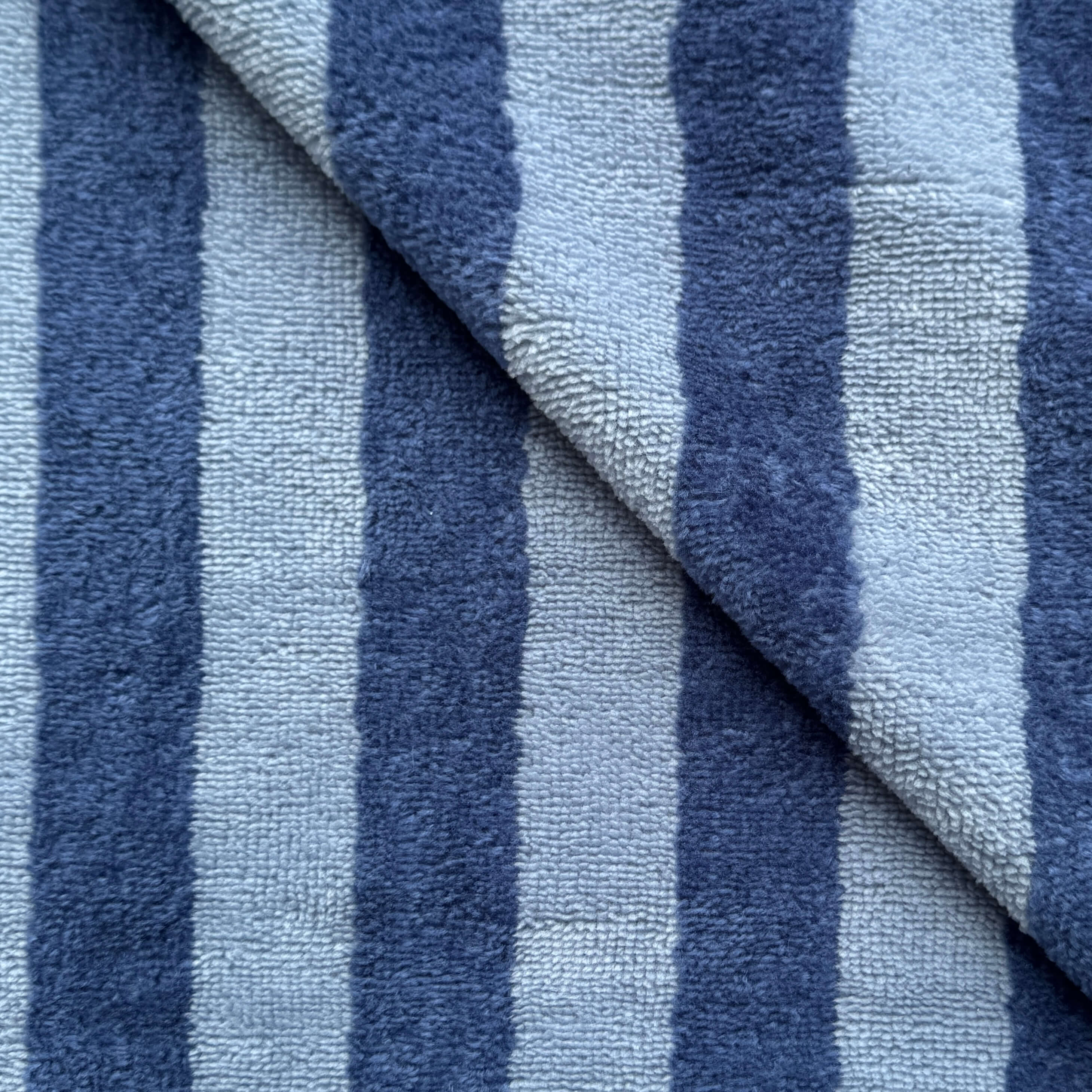 Micro Eponge Bambou  Rayé / Baltique  - Indigo