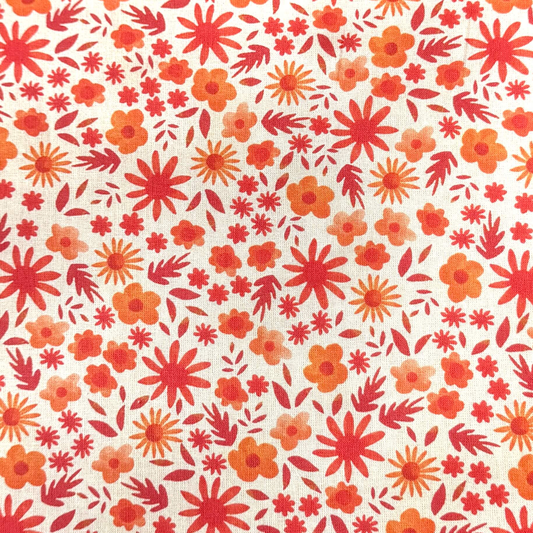 Coupon 80 cm - Coton Numérique Exclusif LPQC / Flola Orange-Rouge