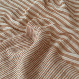 Coupon 1 Mètre - Double Gaze Double Face Stripes / Caramel-Blanc Cassé