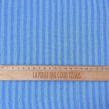 Coupon 2 Mètres - Double Gaze Double Face Stripes / Bleu - Ciel