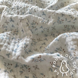 Coupon 80 cm - Double Gaze / Jefine Blanc- Bleu Naturel