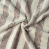 Coupon 1.5 m - Micro Eponge Bambou  Rayé / Ecru  - Galet