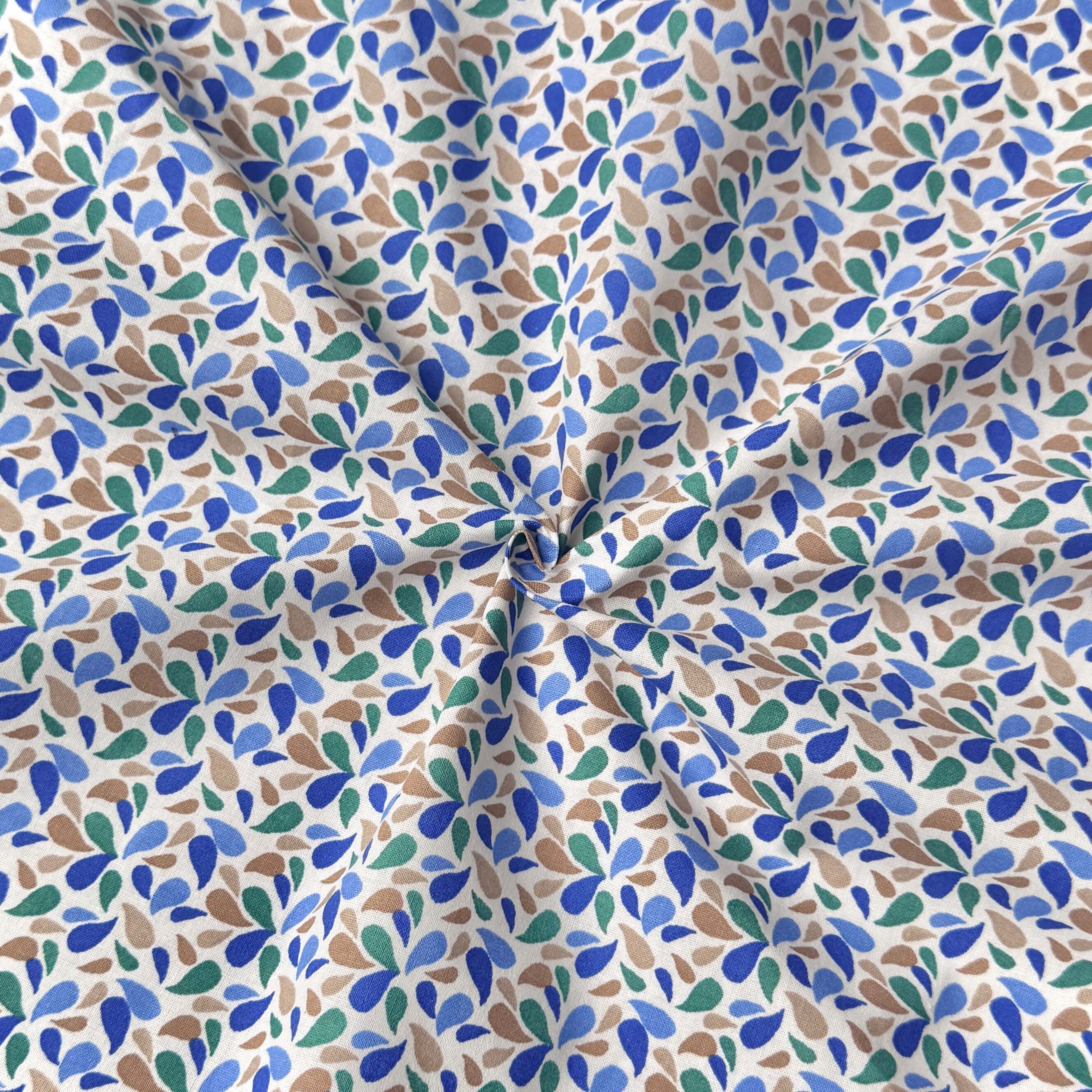 Algodón estampado / Otma azul-verde