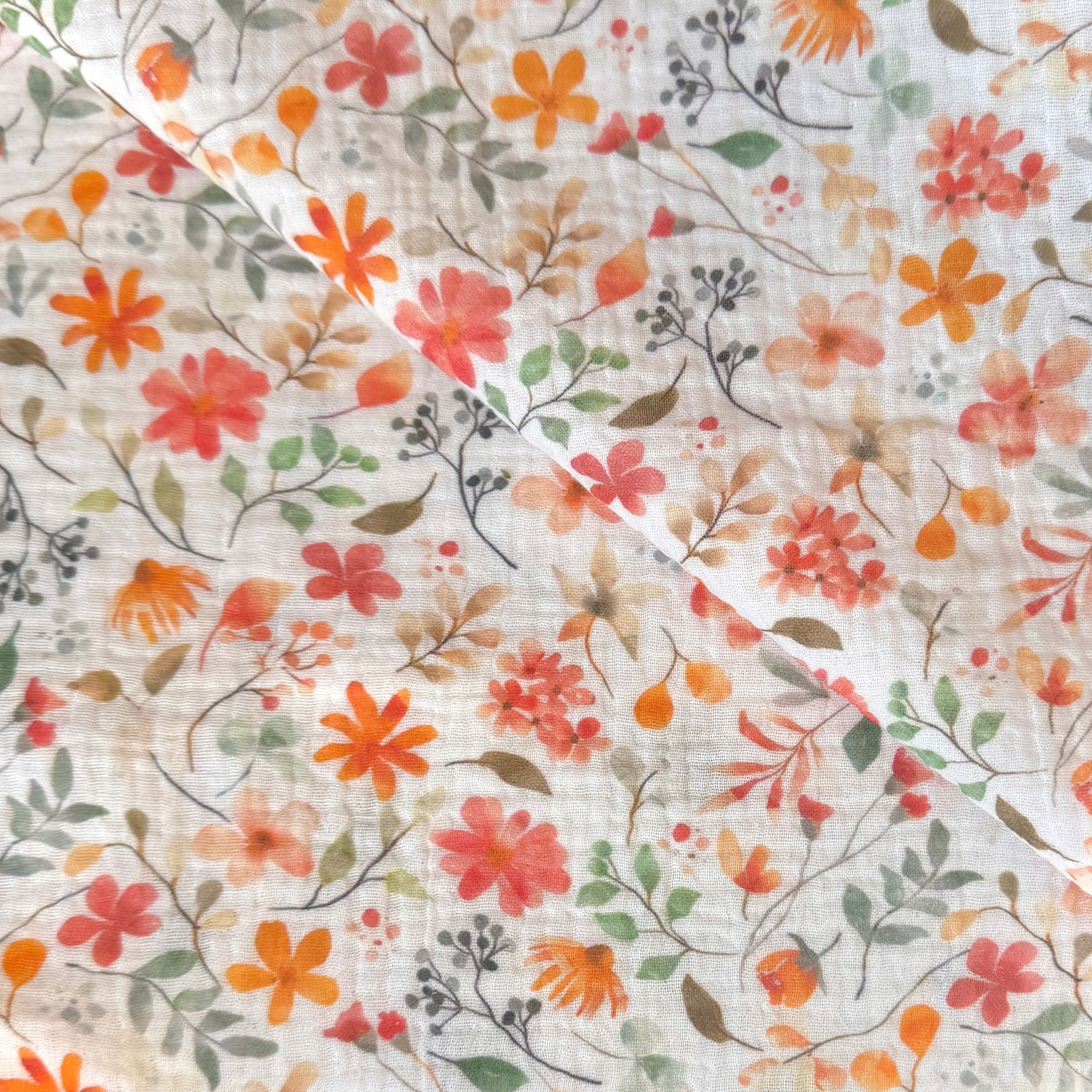 Coupon 1 Mètre - Double Gaze Numérique / Summers Flower