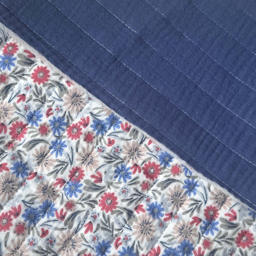 Coupon 80 cm - Matelassé Double Gaze Samflo / Double Gaze Indigo
