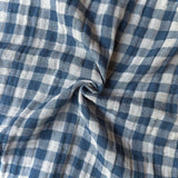 Coupon 1.5 m - Double Gaze Vichy / Pierre Bleue