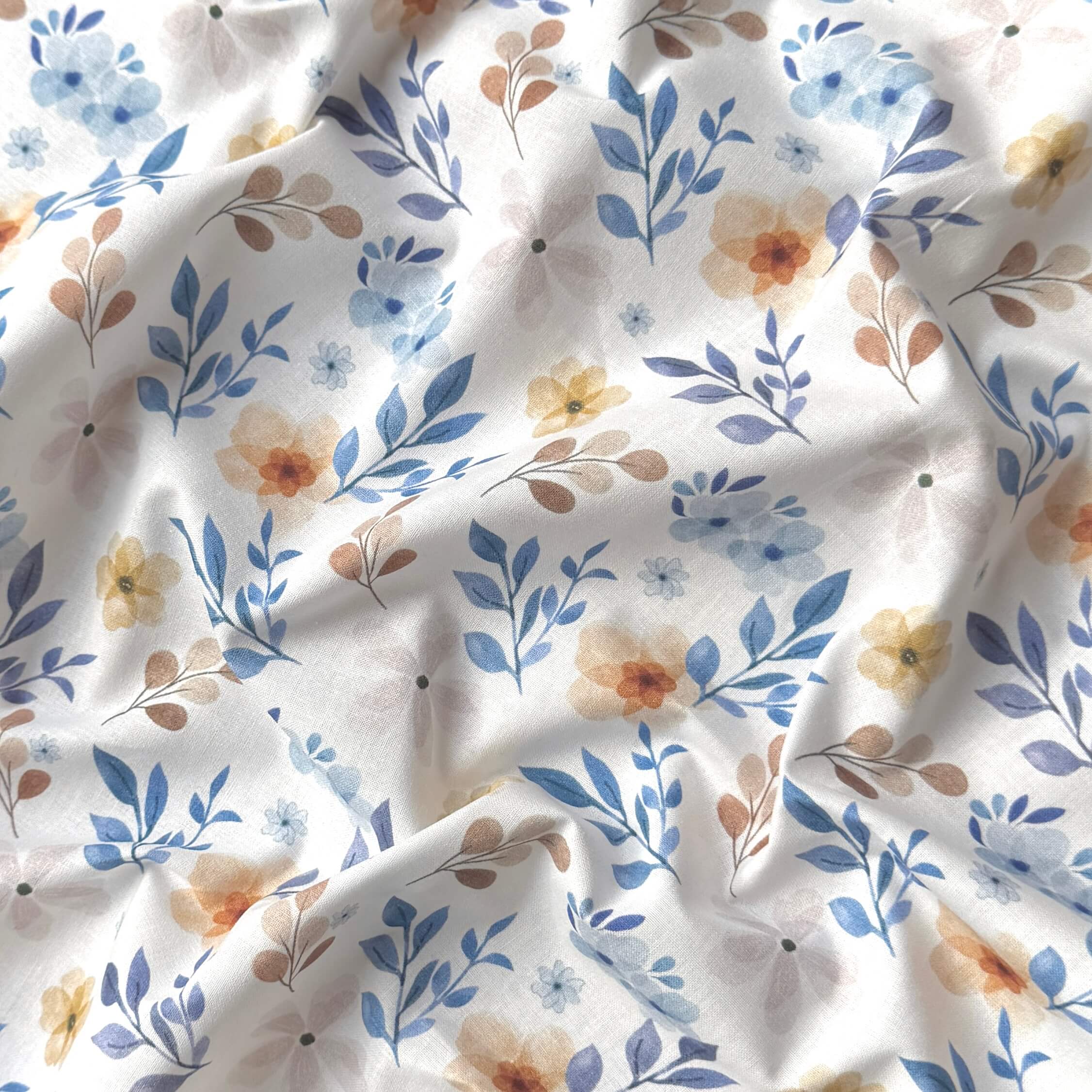 Coupon 1.1 m - Coton à Impression Numérique / Zada Bleu