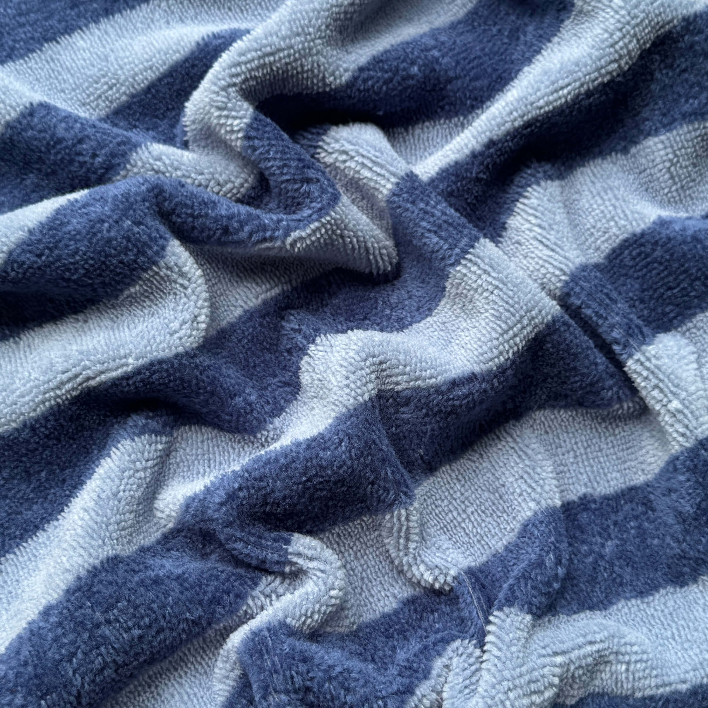 Micro Eponge Bambou  Rayé / Baltique  - Indigo