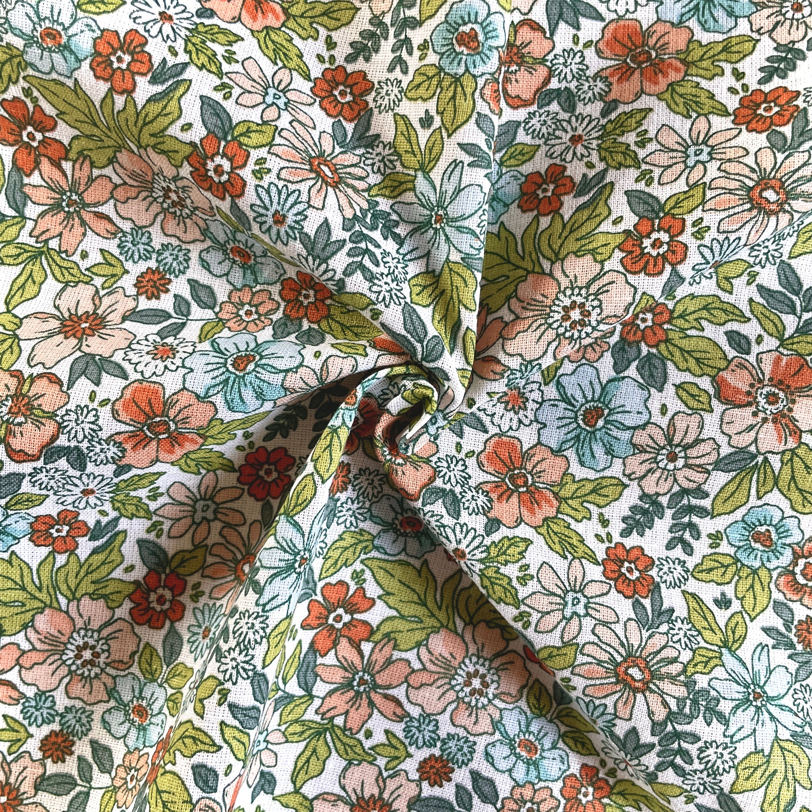 Coupon 50 cm - Coton Imprimé / Pensee Blanc