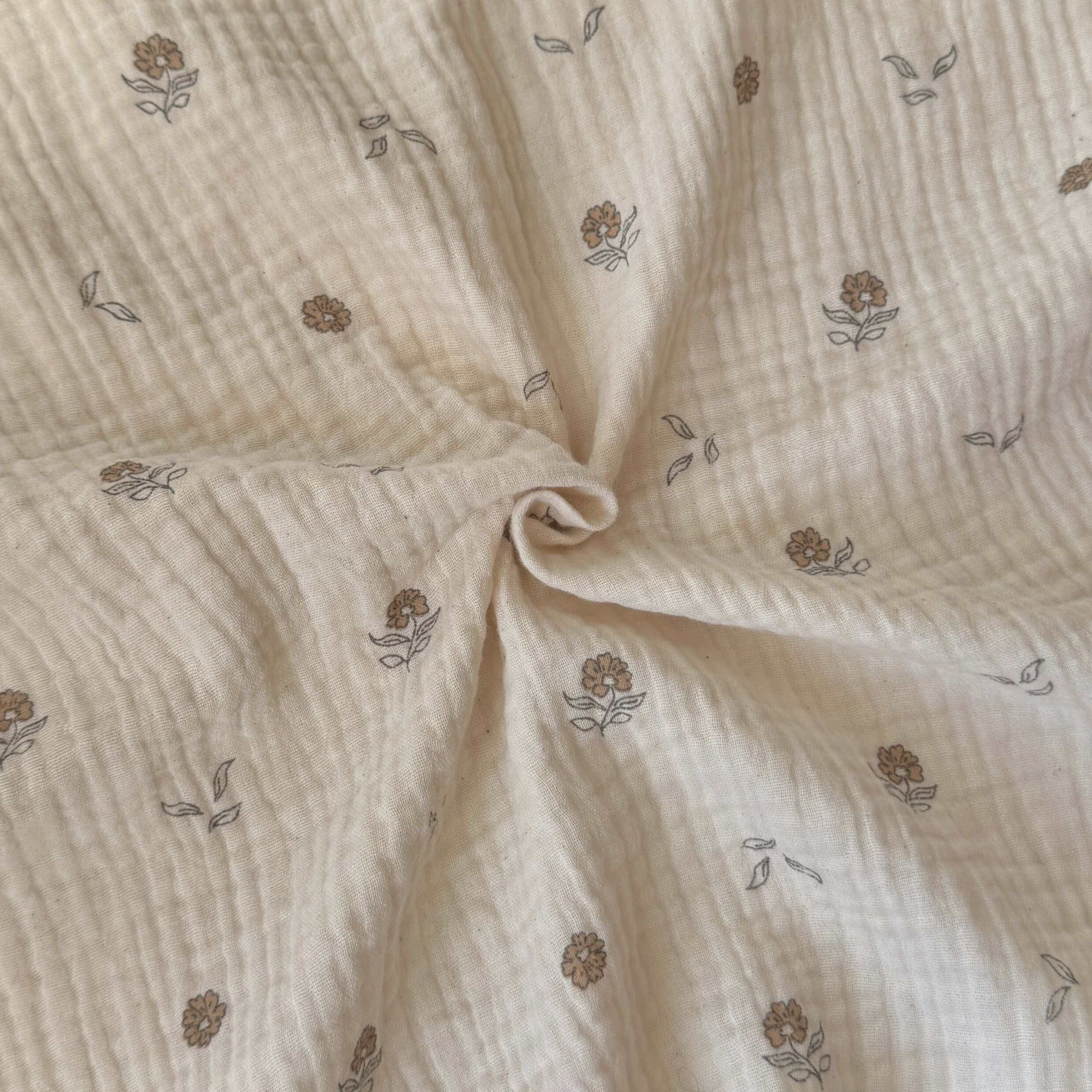 Double Gaze Numérique Gots / Natural Flowers