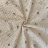 Double Gaze Numérique Gots / Natural Flowers