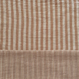 Coupon 1 Mètre - Double Gaze Double Face Stripes / Caramel-Blanc Cassé