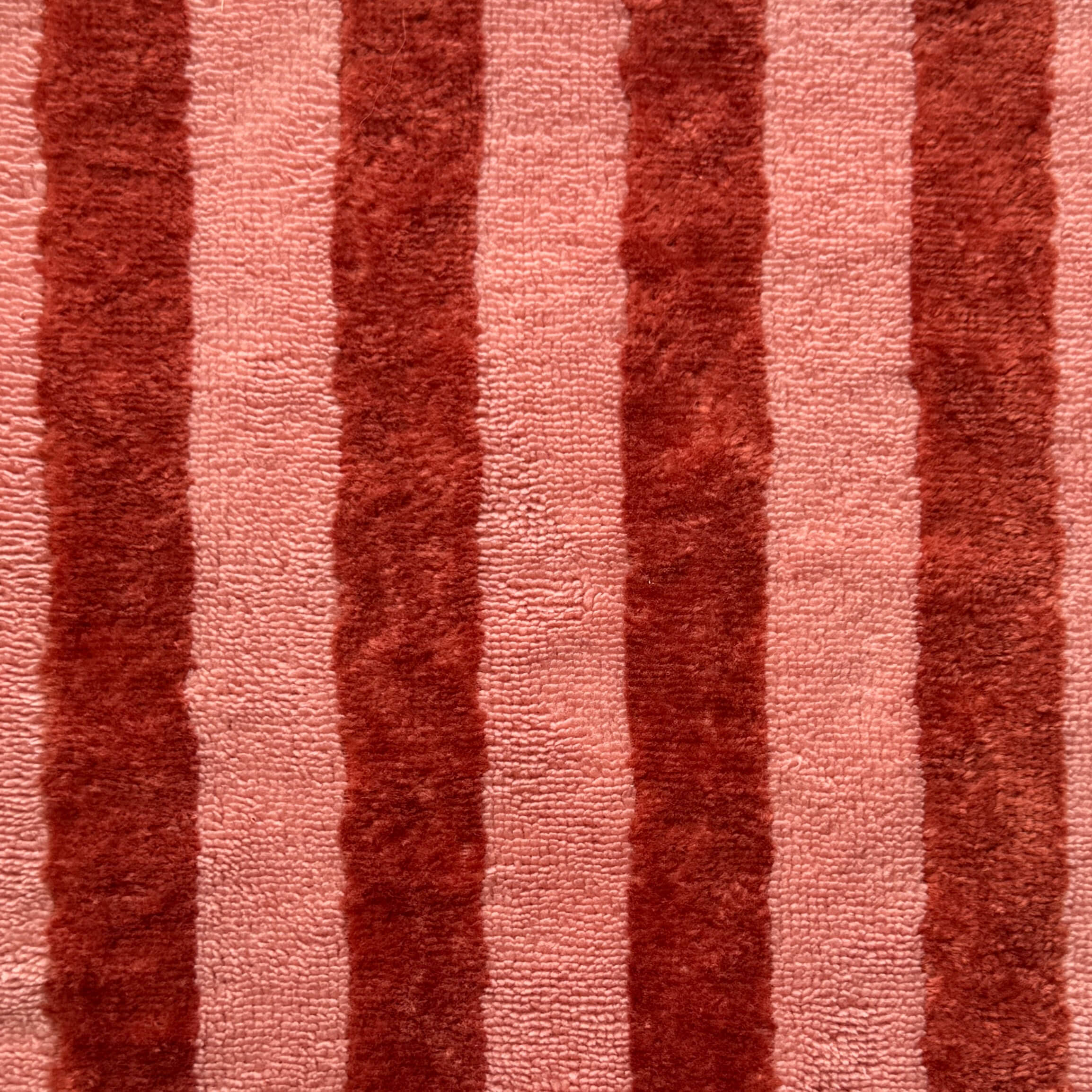 Micro Eponge Bambou  Rayé / Marsala - Paprika