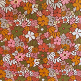 Printed Cotton / Khaki Begonia