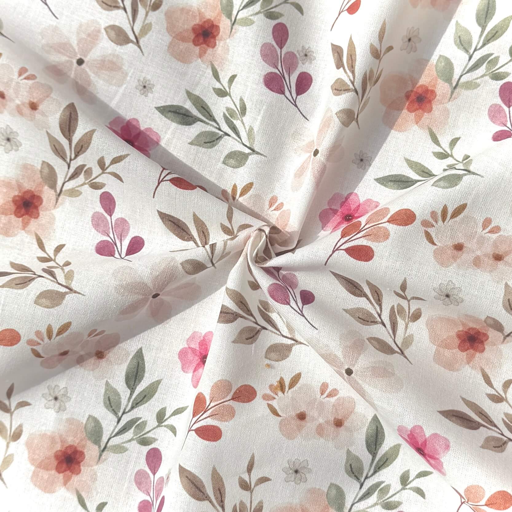 Coton à Impression Numérique / Zada Framboise