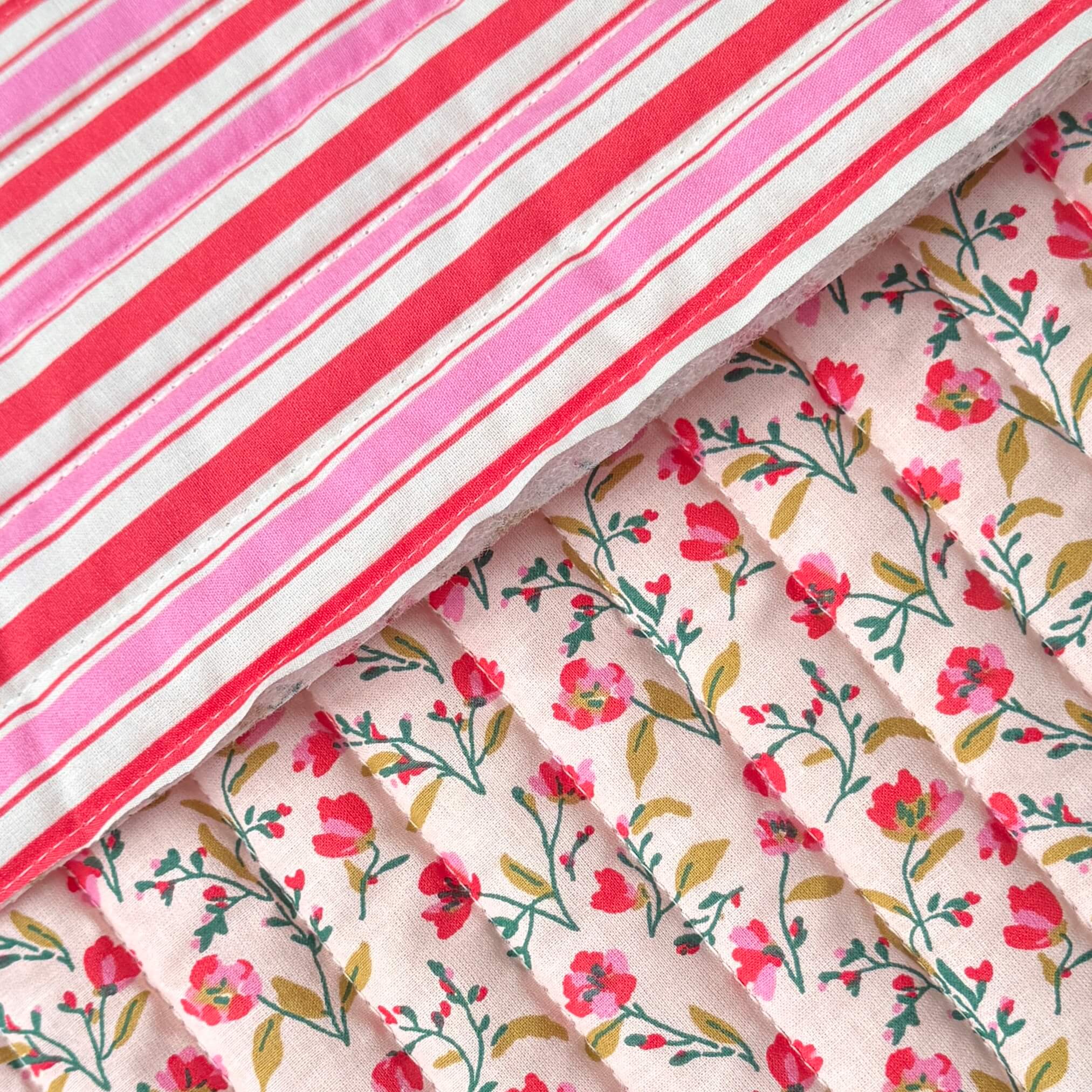 Coupon 70 cm - Matelassé Vanda Rose / Rouge
