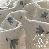 Coupon 1.1 m - Double Gaze / Sevia Blanc- Bleu