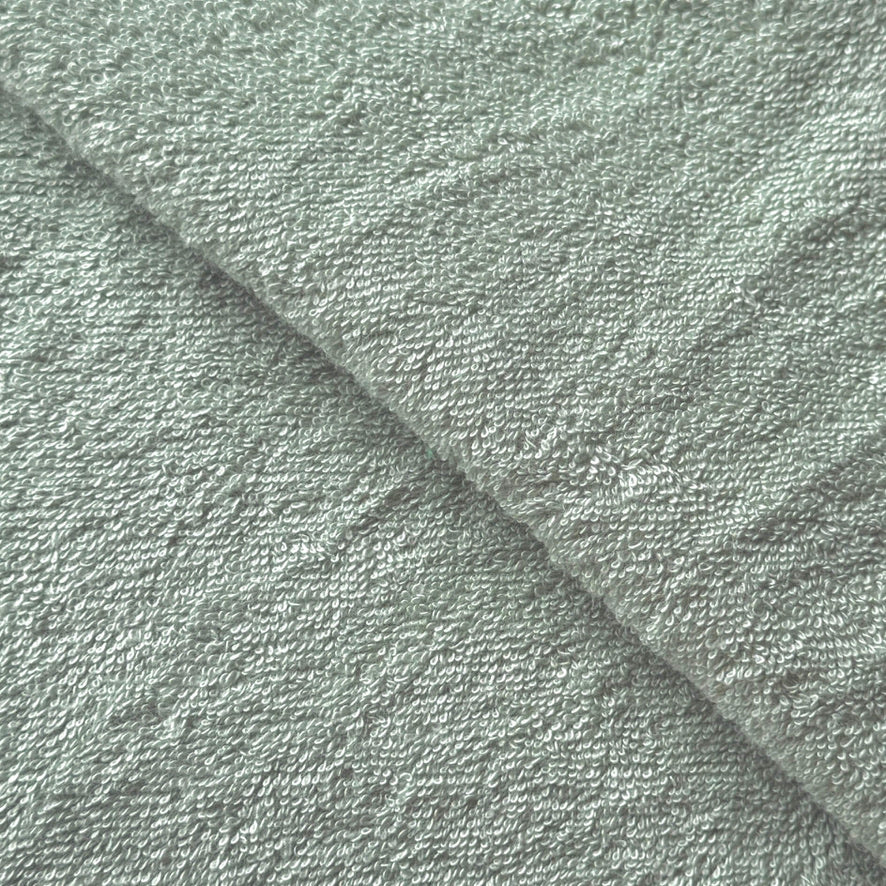 Coupon 1 Mètre - Eponge Bouclette 100% Coton  / Vert De Gris