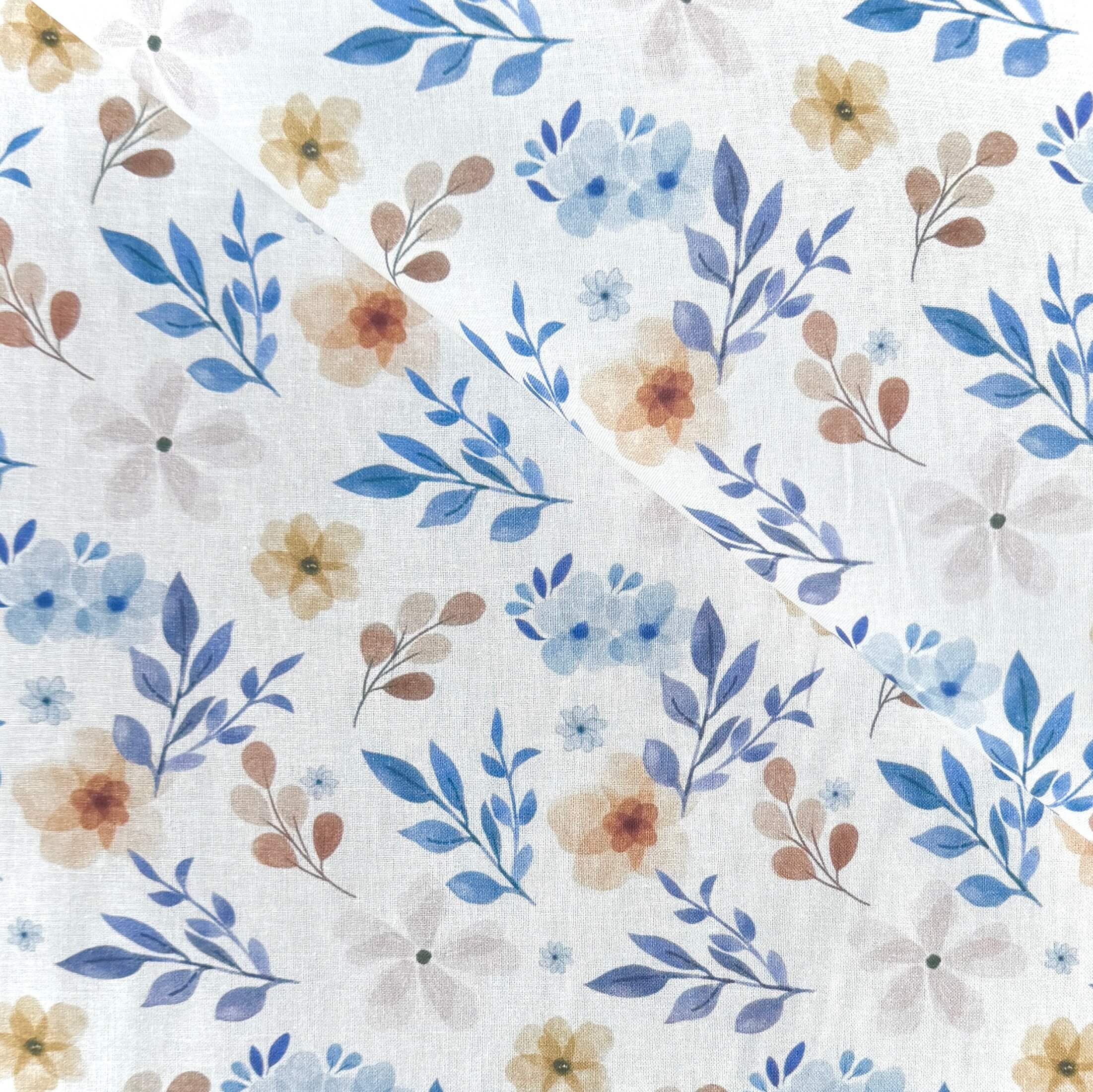 Coupon 1.1 m - Coton à Impression Numérique / Zada Bleu