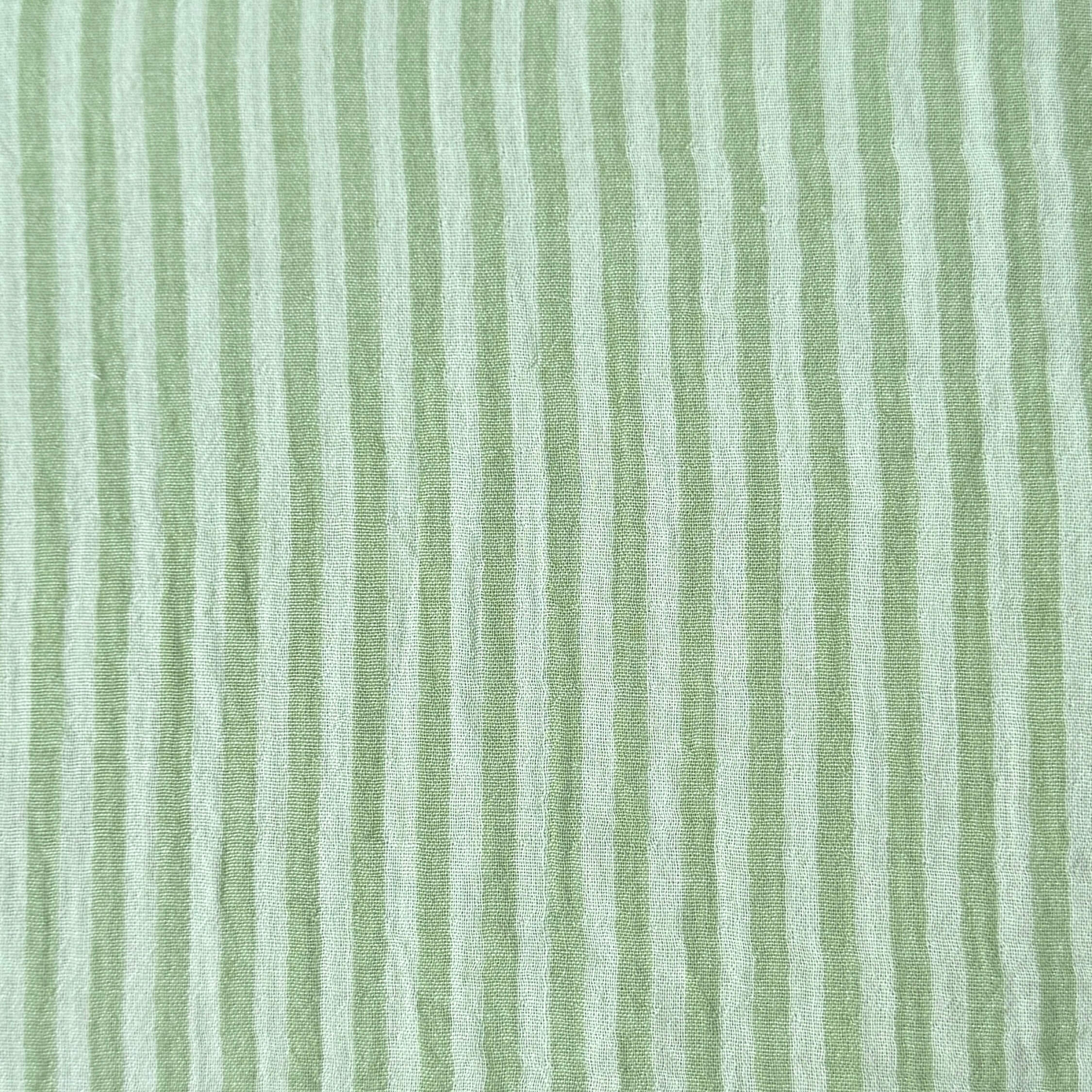 Double Gaze Double Face Stripes / Vert Clair - Amande