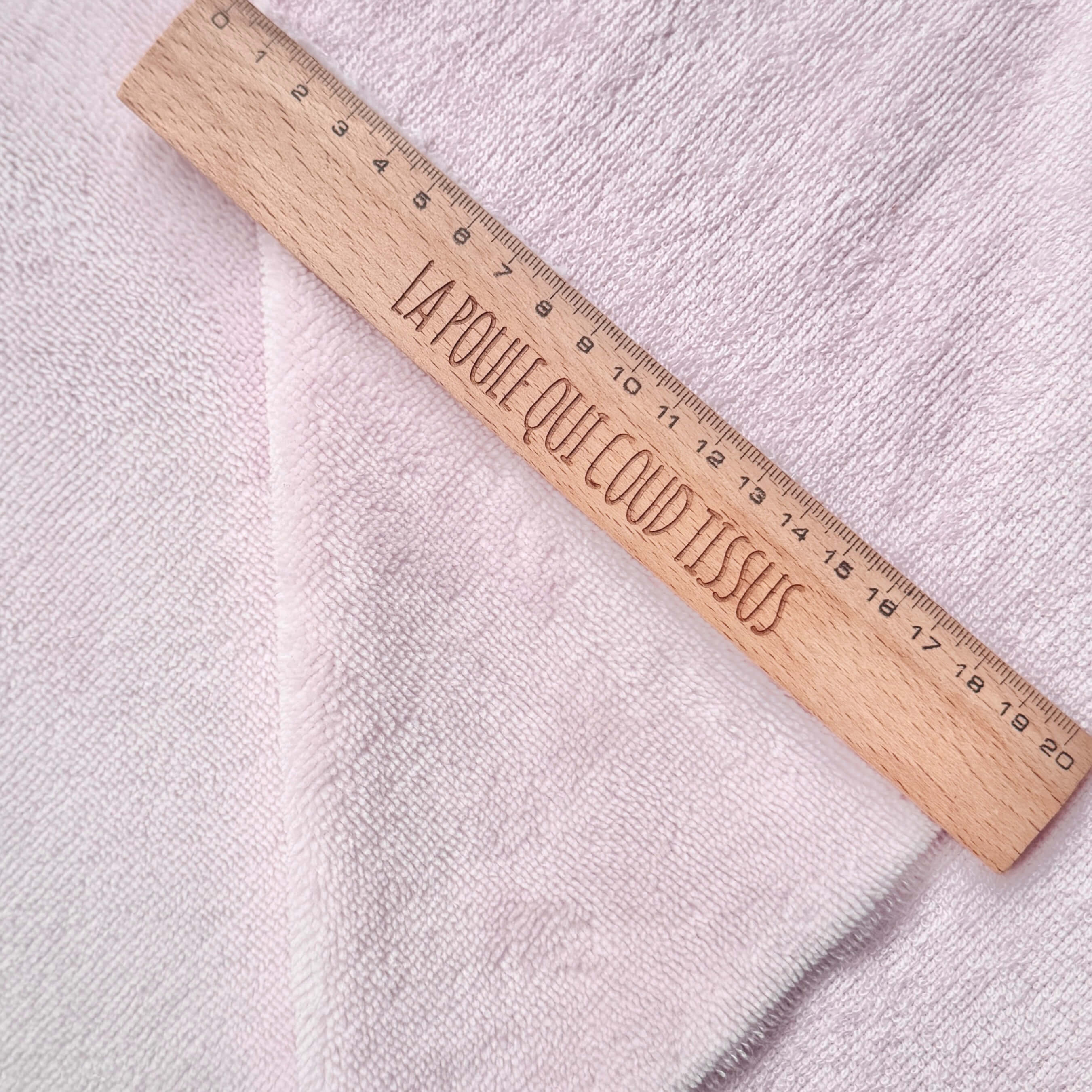 Coupon 2 Mètres - Micro Eponge Bambou / Rose Clair