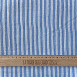 Double Gaze Double Face Stripes / Blanc Cassé - Azur