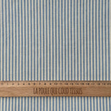 Coupon 90 cm - Coton Viscose Rayé / Raytis Bleu