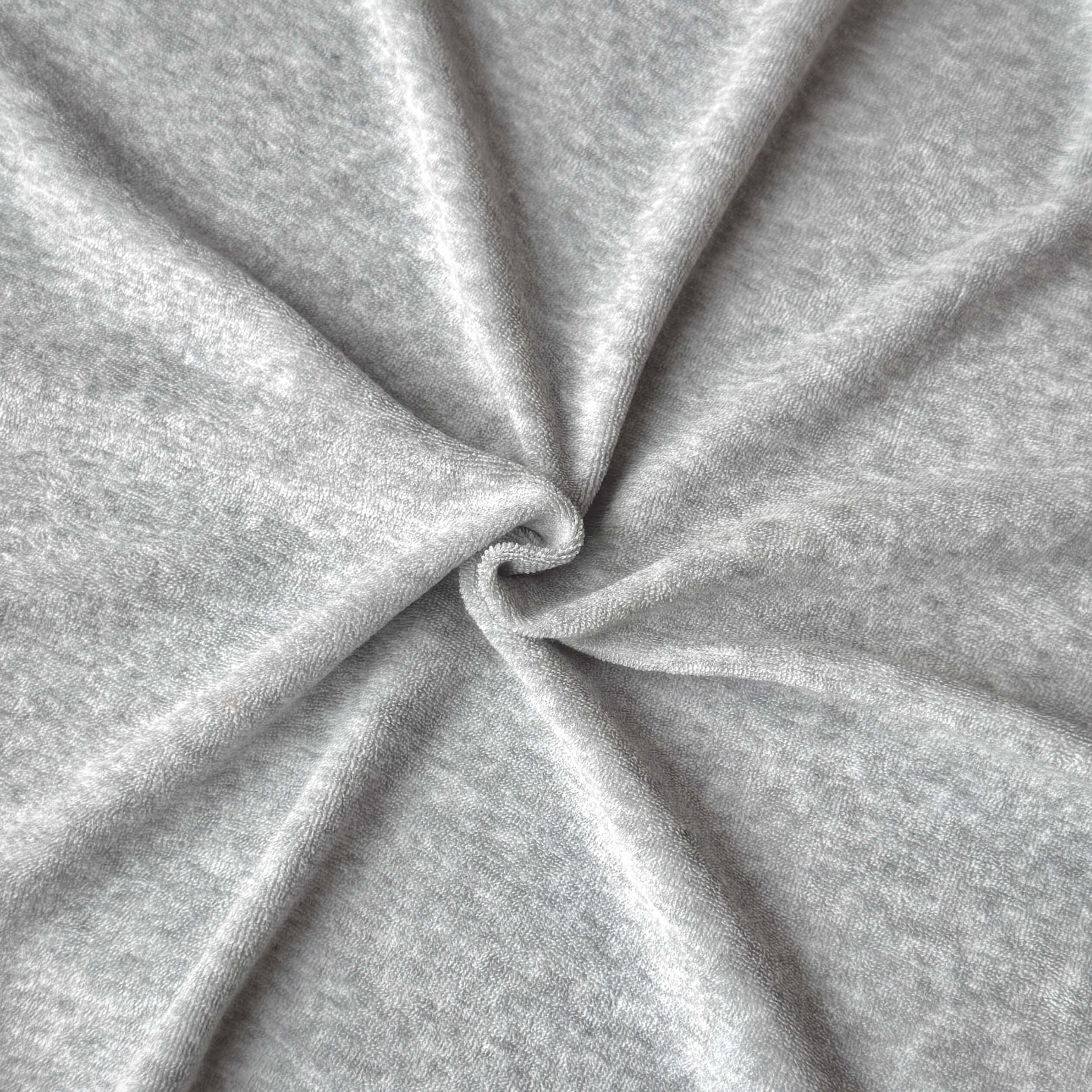 Coupon 2 Mètres - Eponge Maille Bouclette / Gris Chiné