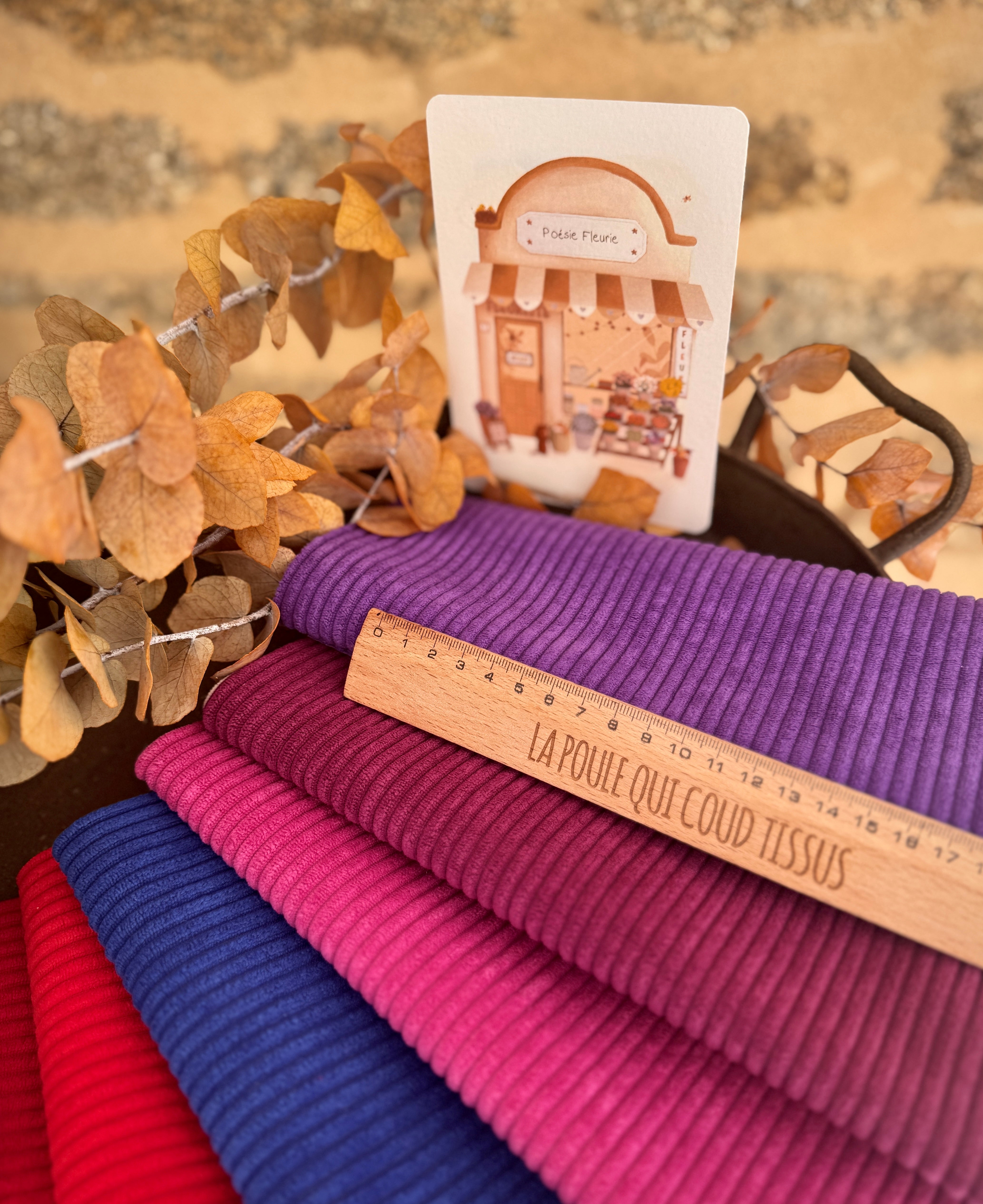 Velours Côtelé Huggy / Hibiscus