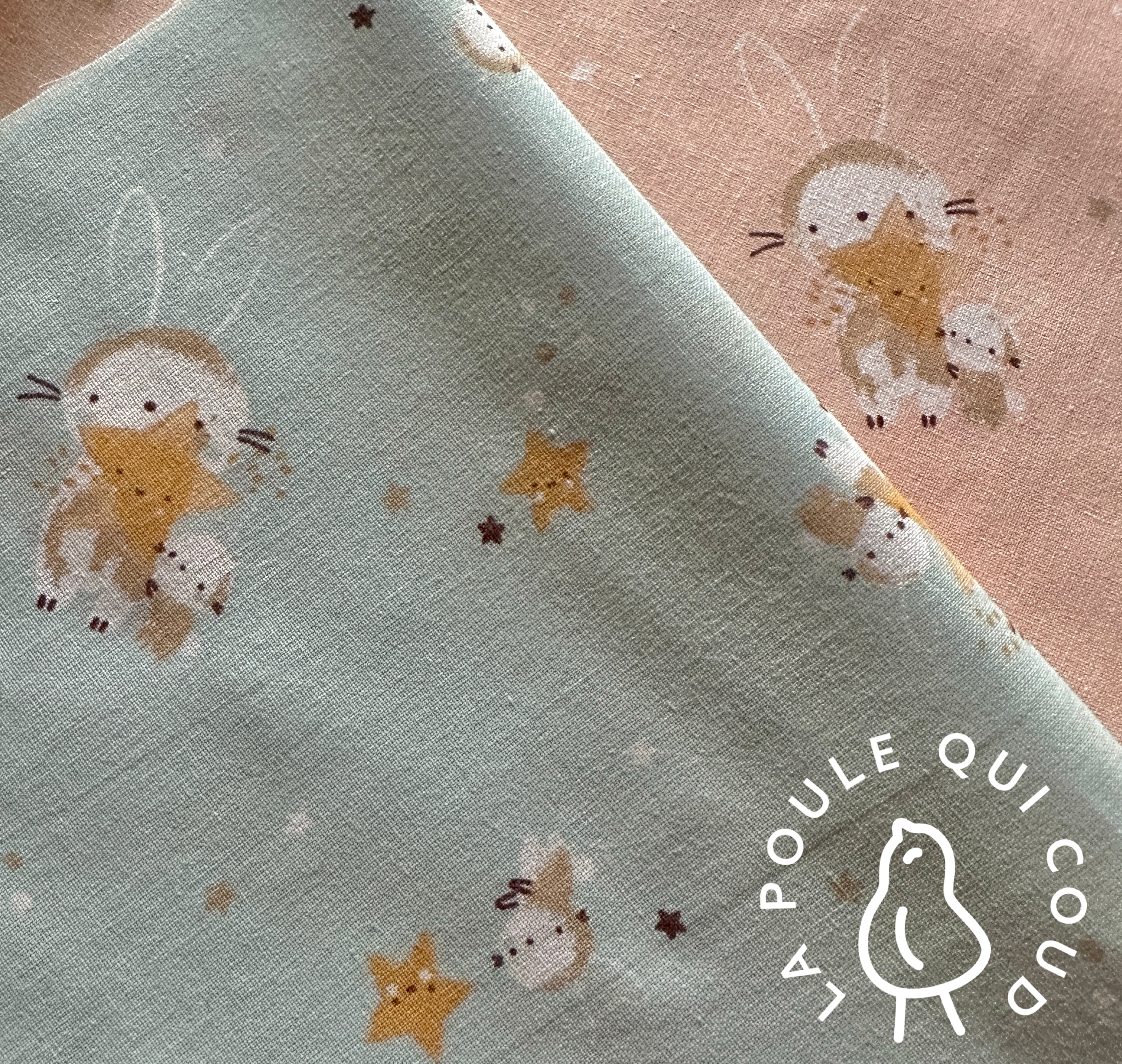 Coupon 1 Mètre - Coton Imprimé / Alino Pêche