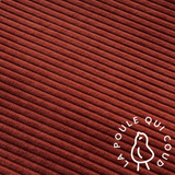 Coupon 50 cm - Velours Côtelé Huggy / Terracotta