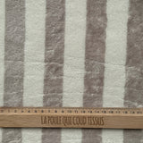 Coupon 1.5 m - Micro Eponge Bambou  Rayé / Ecru  - Galet