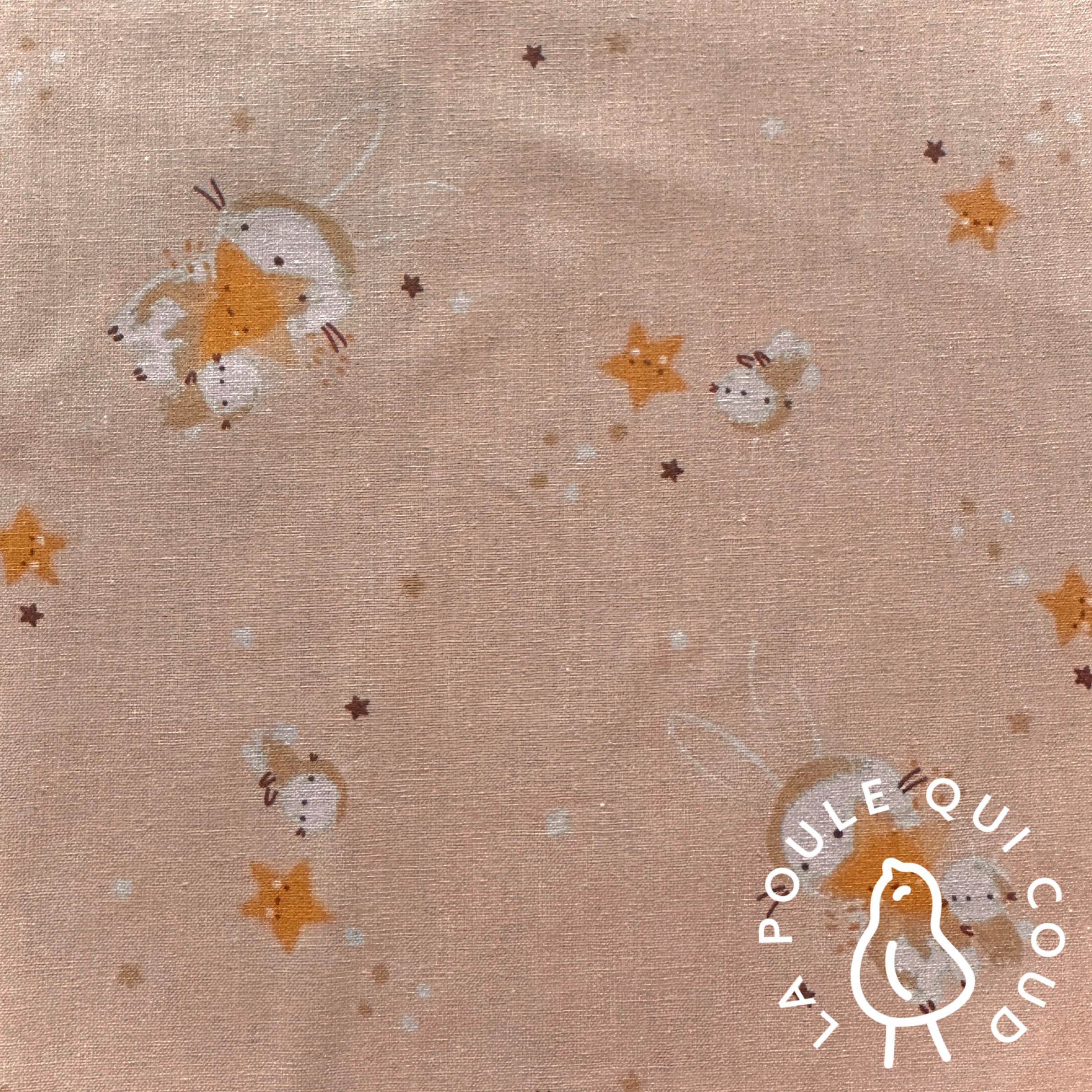 Coupon 1 Mètre - Coton Imprimé / Alino Pêche