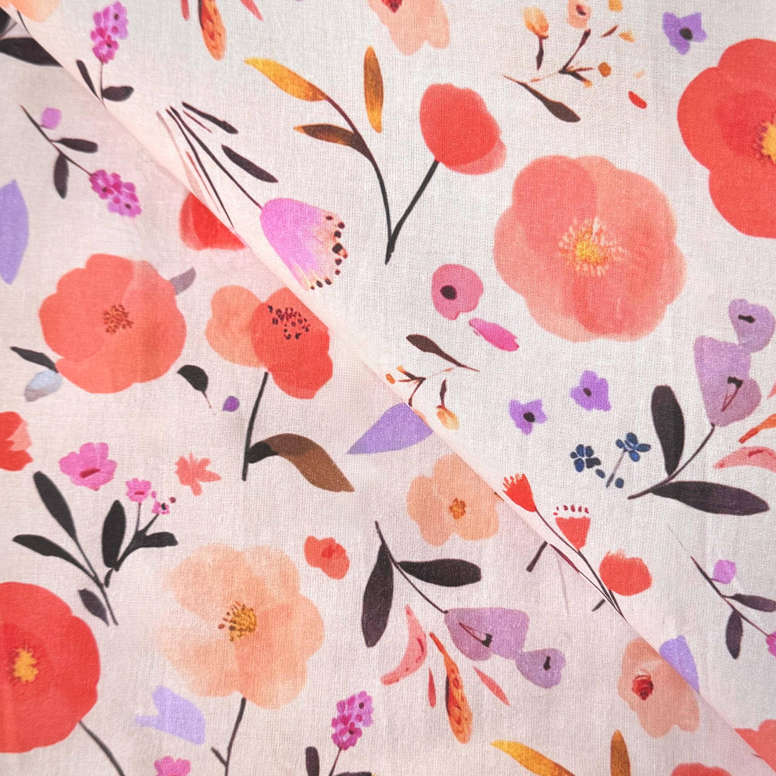Digitally Printed Cotton / Roman Ecru-Yellow