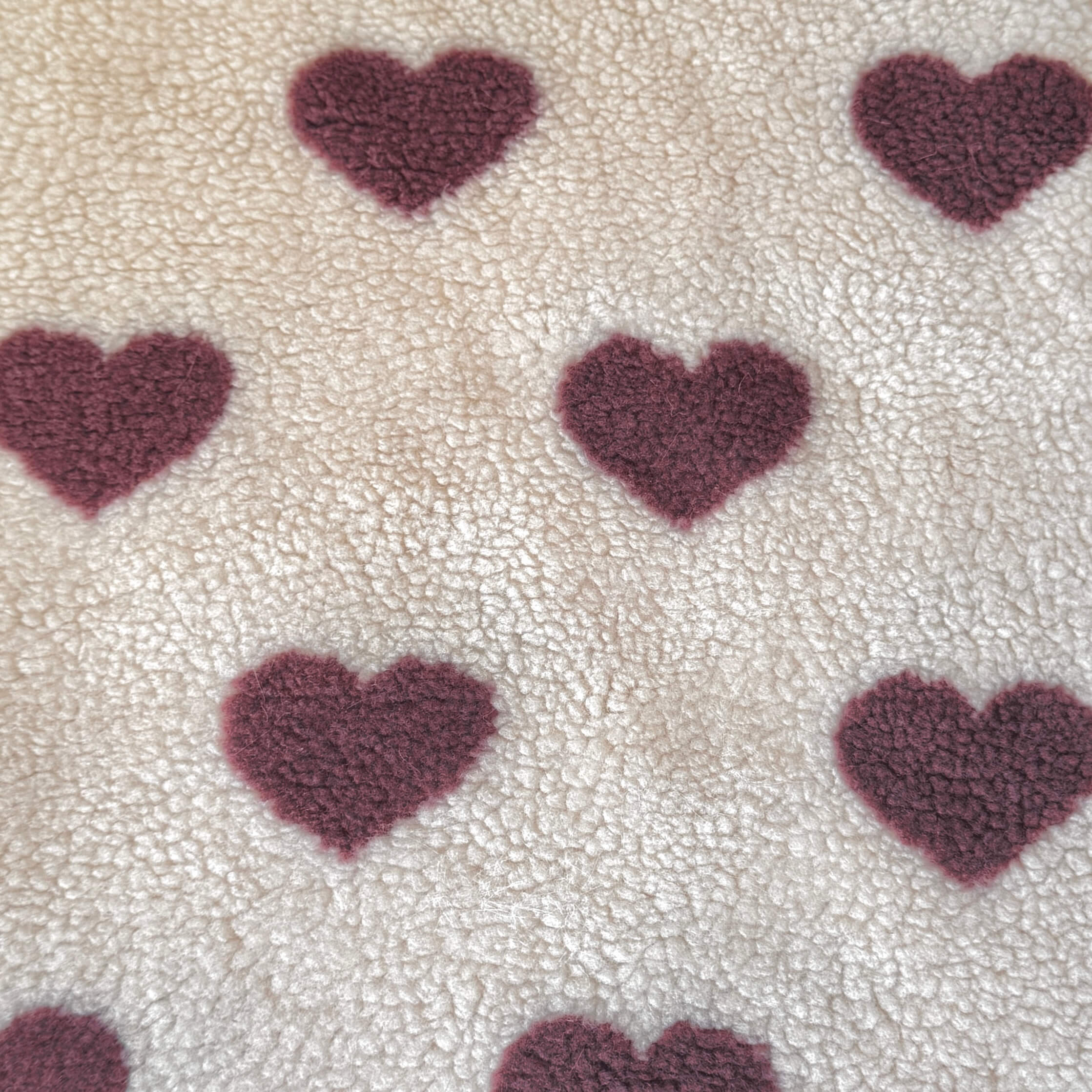 Coupon 50 cm - Mouton / Coeur Aubergine