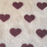 Coupon 50 cm - Mouton / Coeur Aubergine