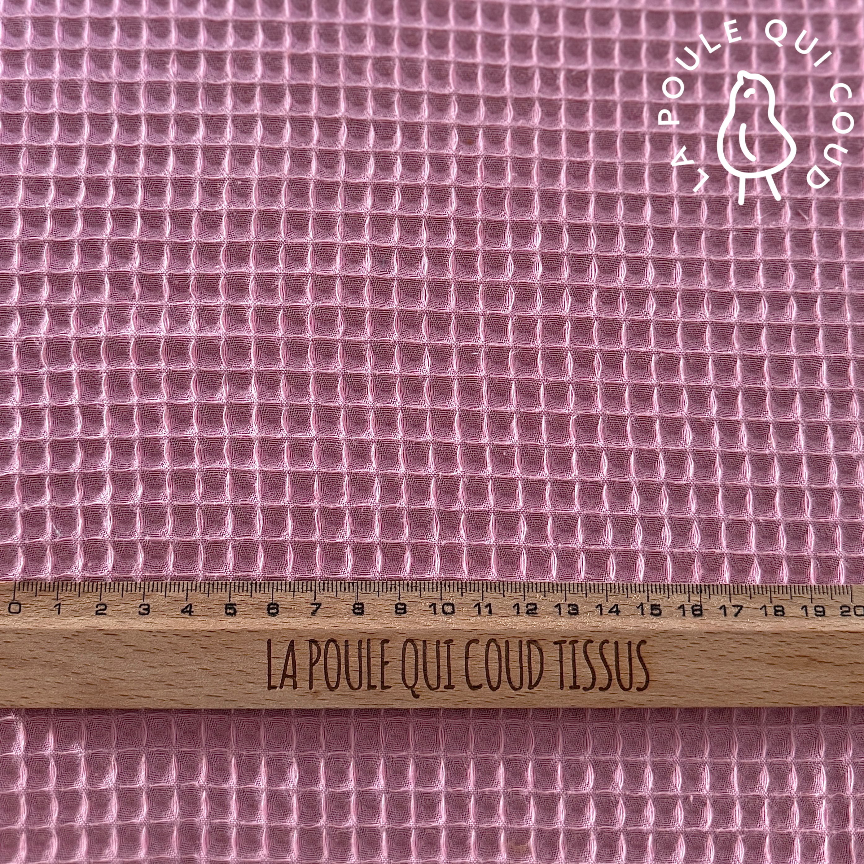 Coupon 1 Mètre - Nid d'abeille / Rose Fane