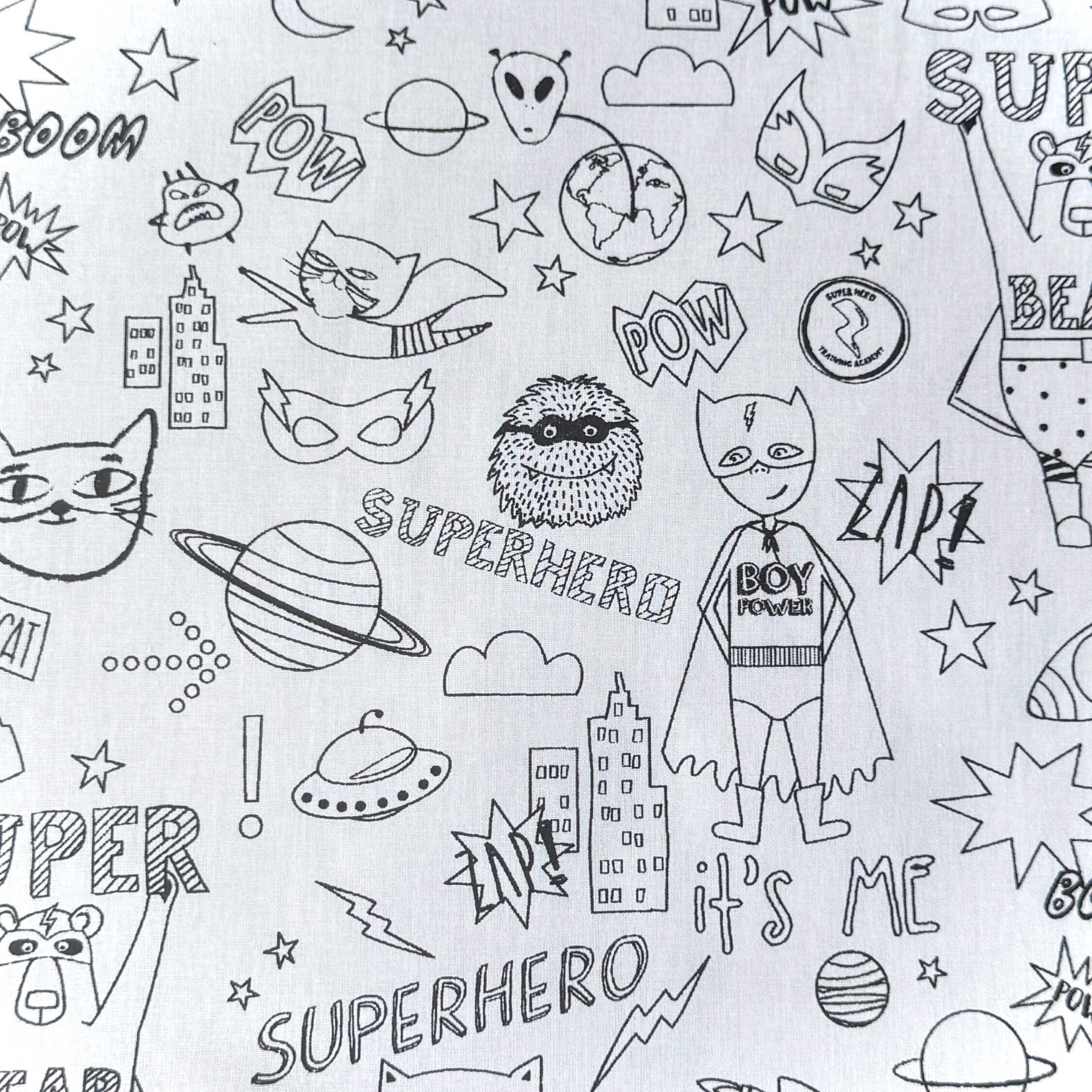 Coton Imprimé à Colorier / Superhero
