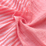 Coupon 1.5 m - Double Gaze Double Face Stripes / Rose-Cerise