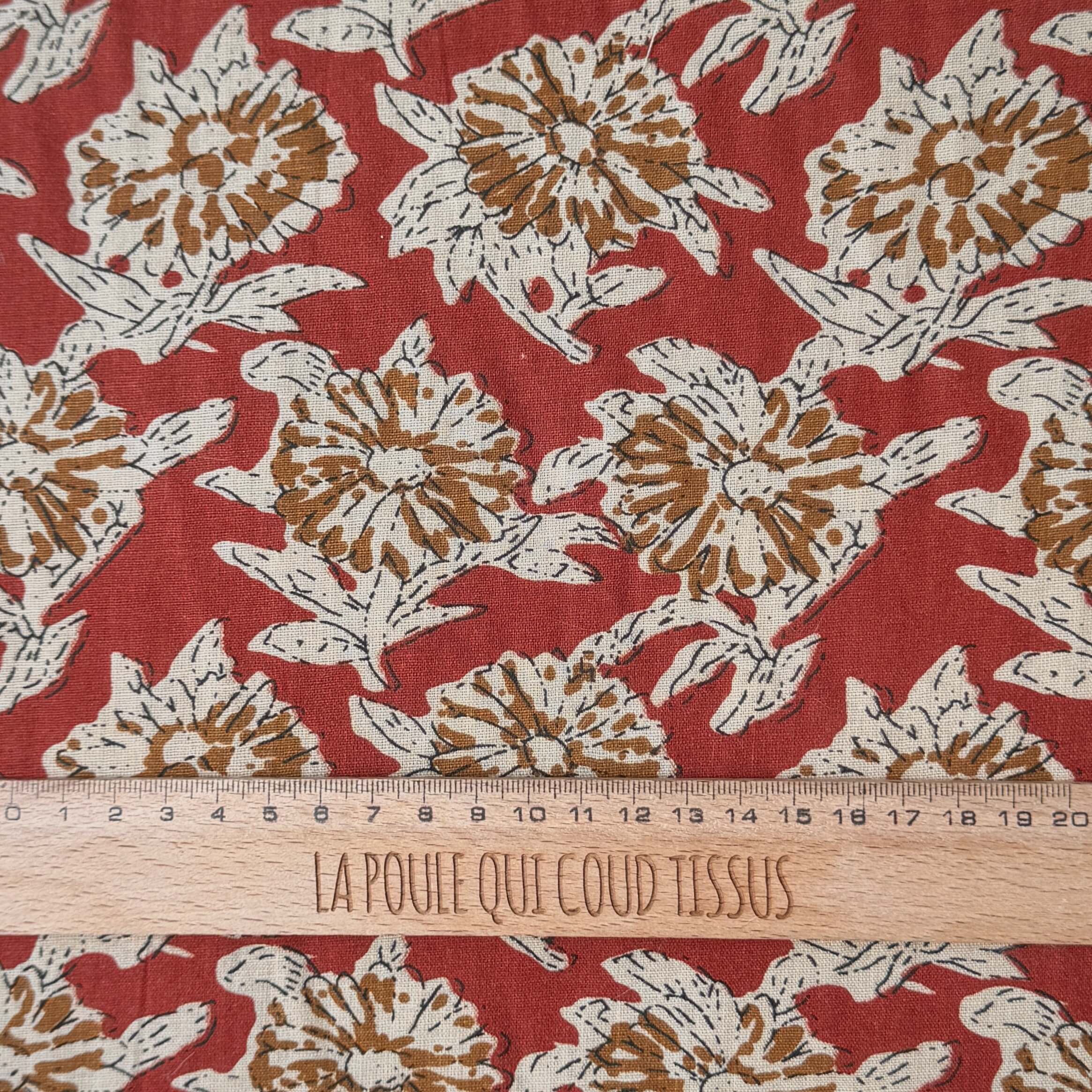 Woven Cotton / Red Celestine