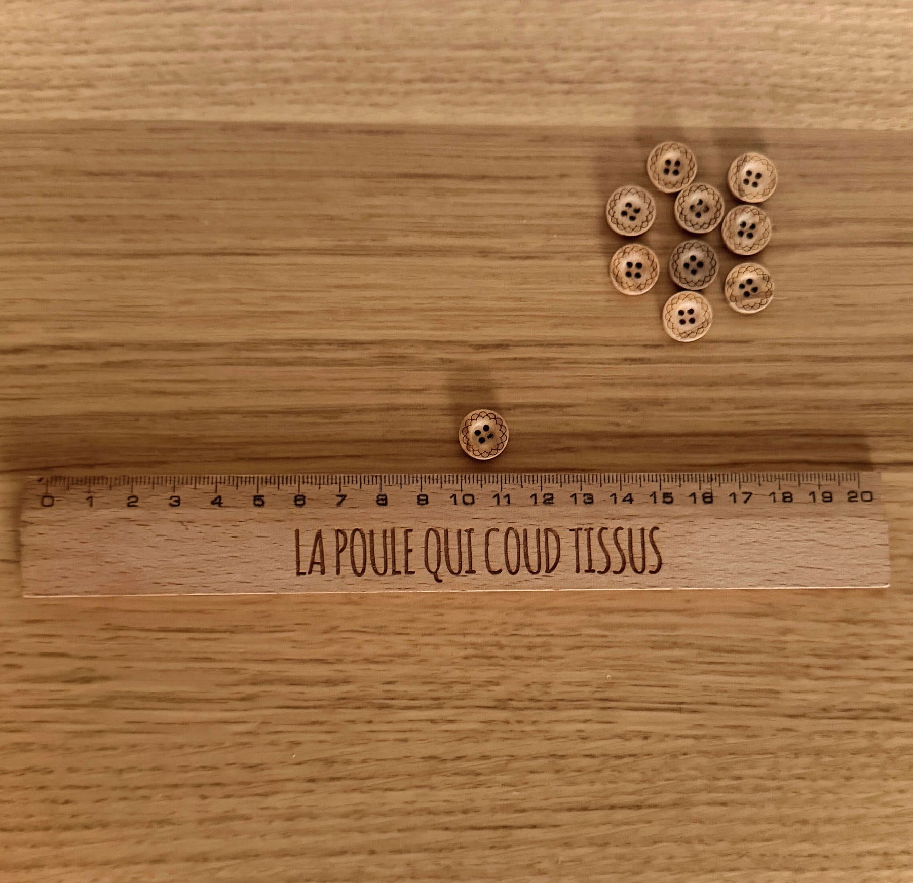 Bouton en Bois - Vague