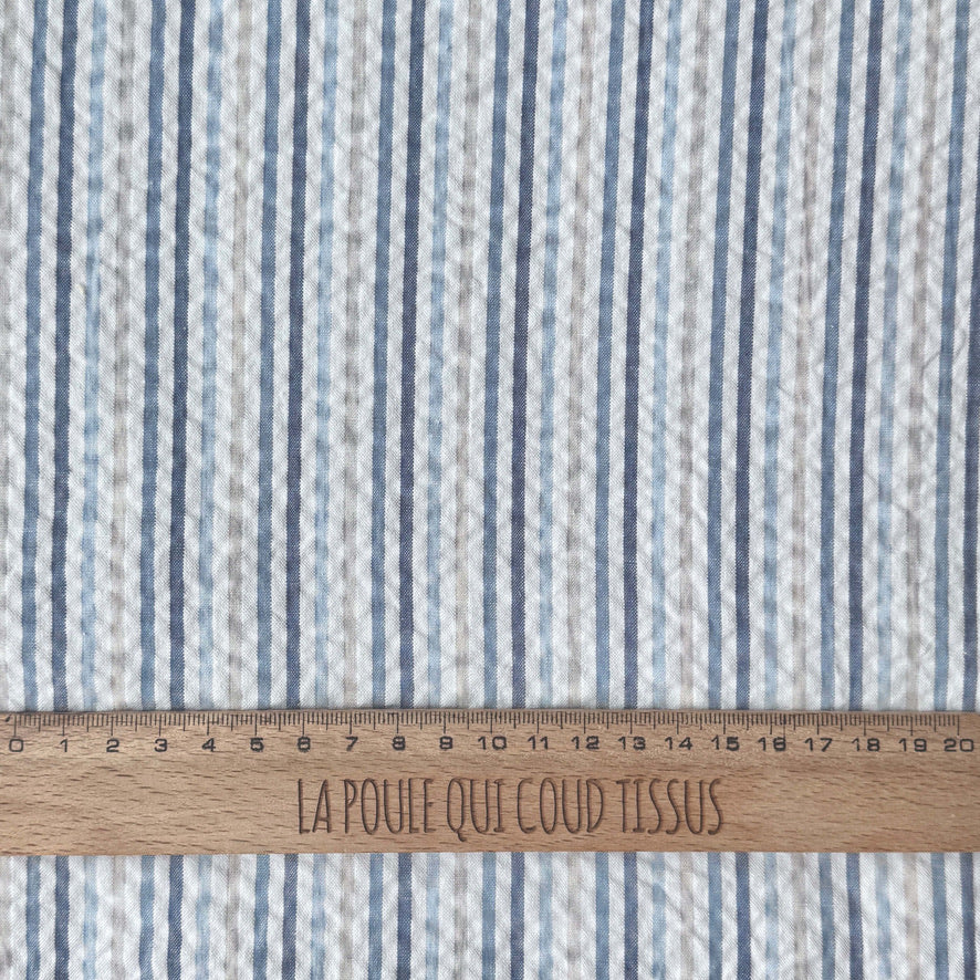 Seersucker / Joe Blanc Cassé - Bleu